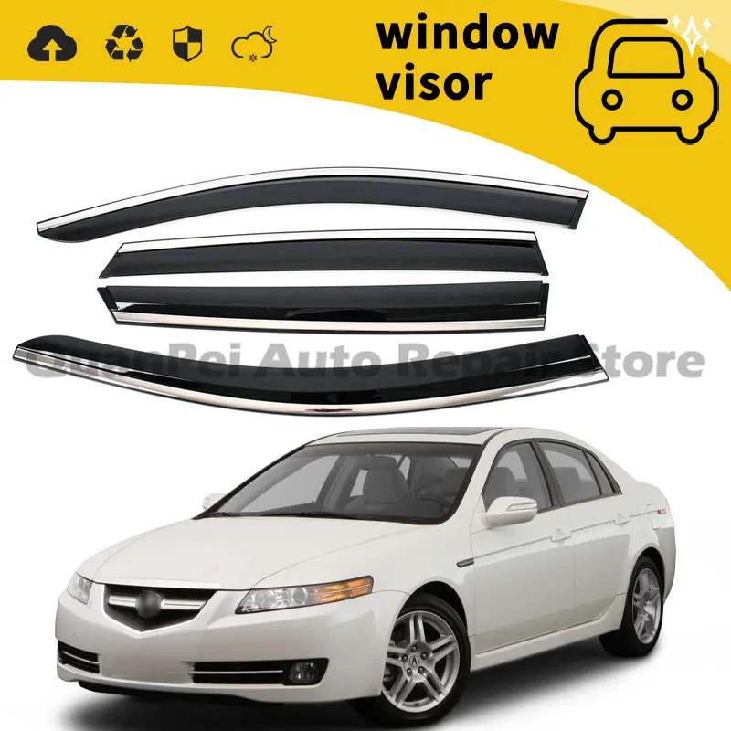 For Acura TL 2004-2008 Plastic Window Rain Guard Vent Visor Exterior Accessories