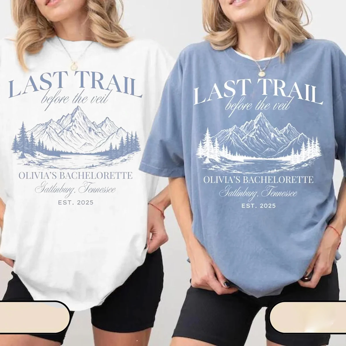 Custom Camp Bachelorette Party Shirt Last Trail Before the Veil Mountain Bride Tee Hiking Bridal Party Gift Lake Themed Bach
