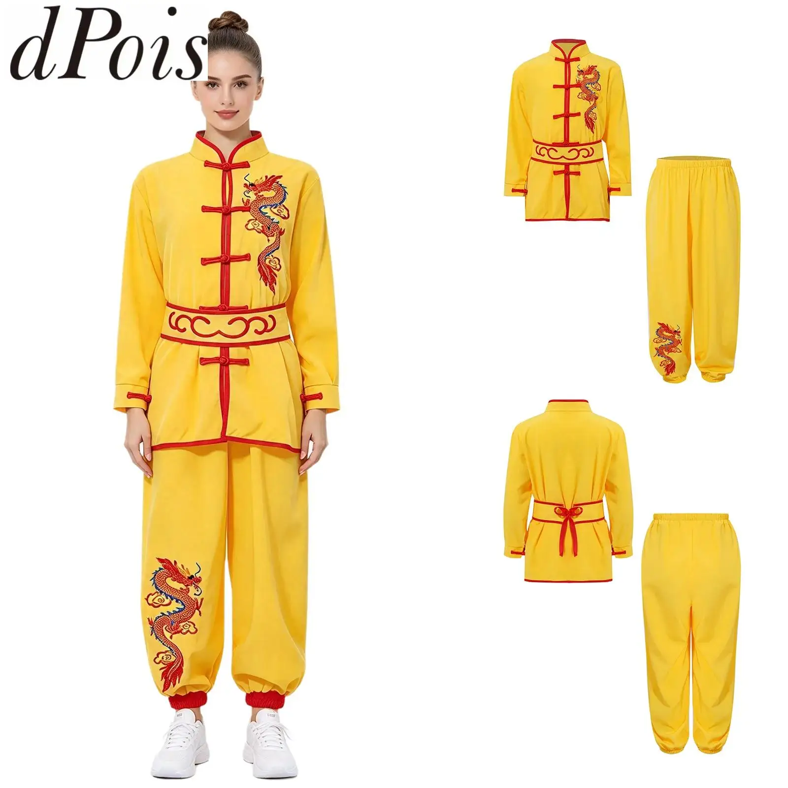 ensemble-de-kung-fu-pour-femmes-et-filles-avec-broderie-de-dragon-tenue-de-tai-chi-costume-de-spectacle-d'arts-martiaux-chinois-haut-a-manches-longues-et-pantalon