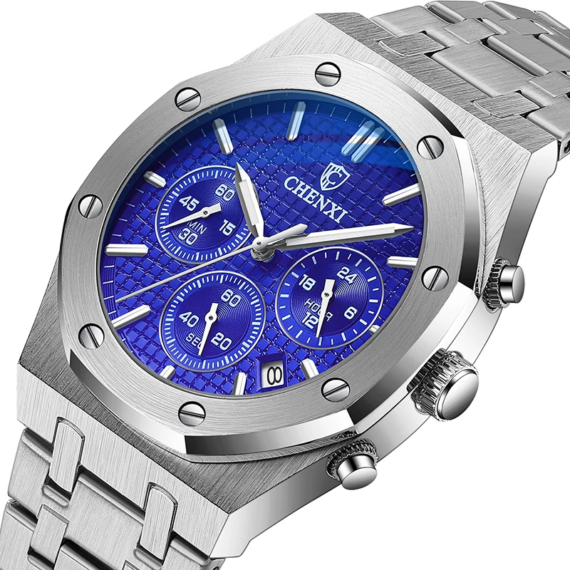 

Men's Watches Fashion Top Brand Luxury Quartz Wrist Watch Men Business Stainless Steel Strap Waterproof Clock Relogio Masculino