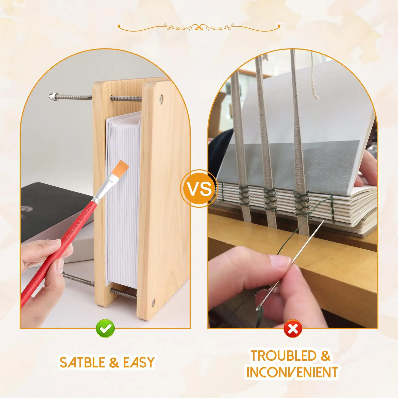 Wooden Bookbinding Press Flat Paper Press Machine Sturdy Binding Tool Bookbinder Accessories for Photo Album Card Document