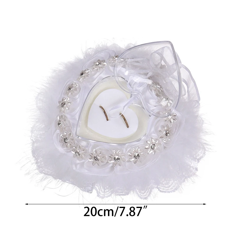 Romantic Lace Wedding Ring Pillow Ring Cushion Heart Ring Box Pillow Cushion Wedding Ceremony Gift for Women