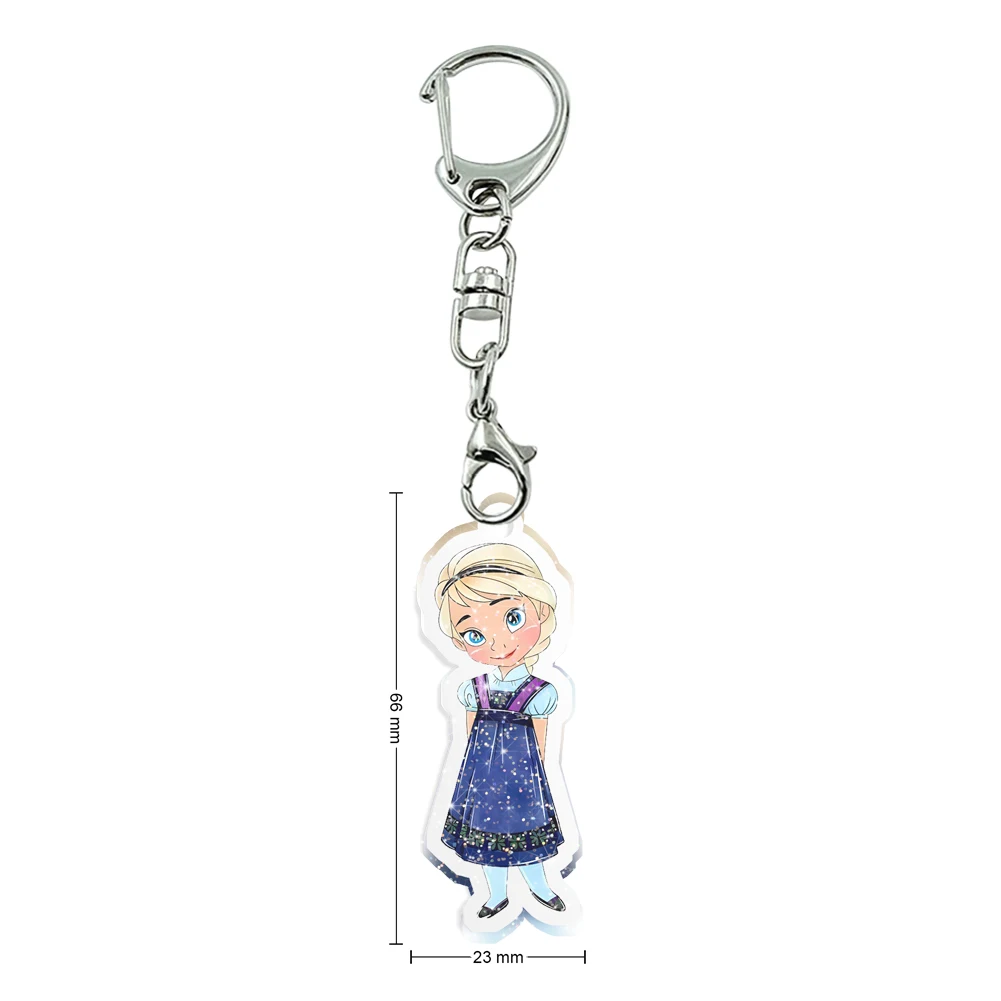 Glitter glitter Disney princess  Anime Keychain Cartoon Logo Acrylic Key Chain Photo Customized Transparent Printing Design