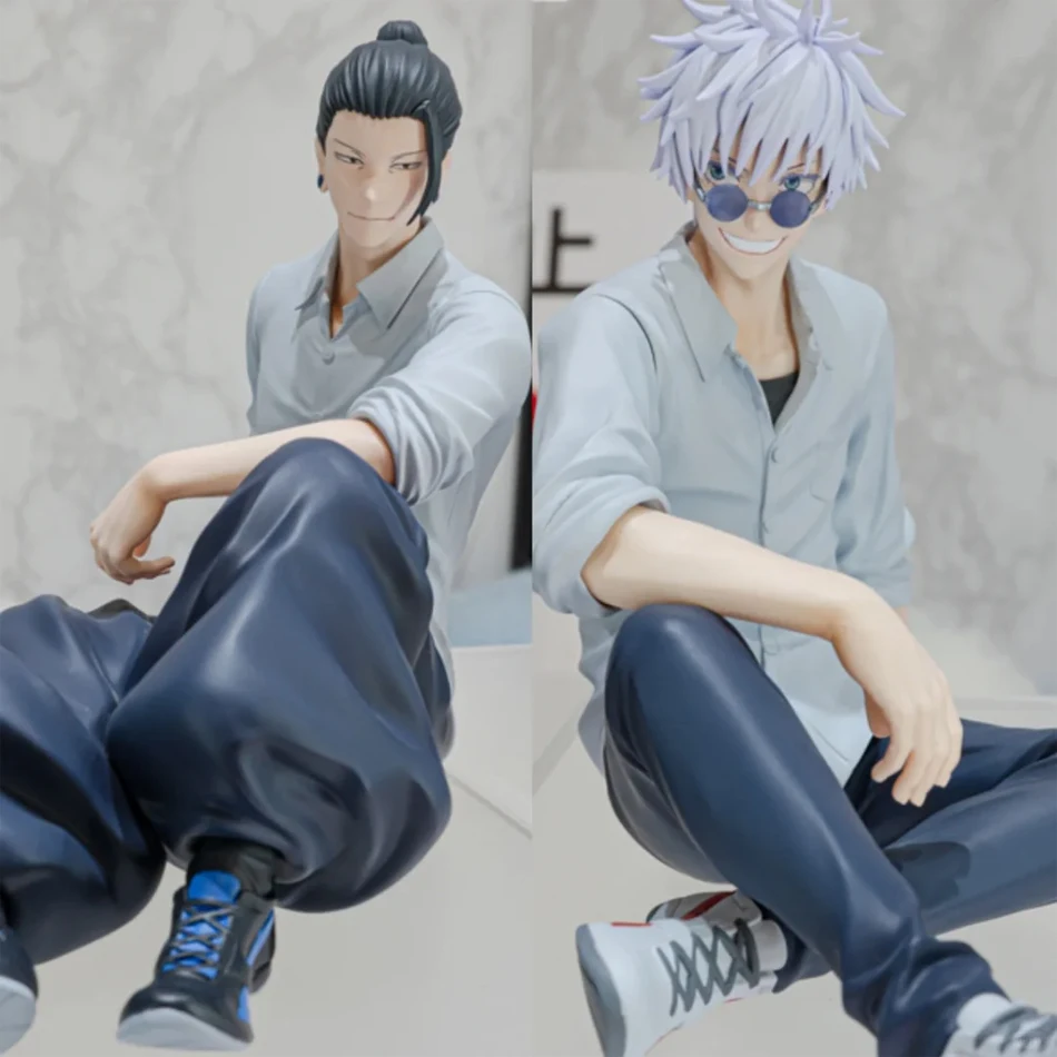 Statue de Satoru Gojo Jujutsu Kaisen, figurine Geto Suguru, Posture assise, figurines d'action, modèle animé, jouets d'ornement en Pvc