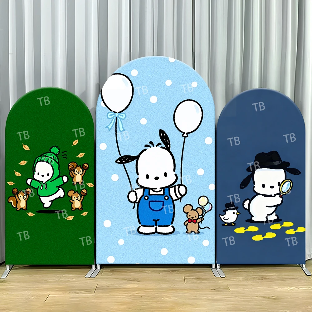 

Pochacco Arch Backdrop Cover Kids Party Decoration Photo Booth Festive Background Supplies for Children Daily & Celebration Use