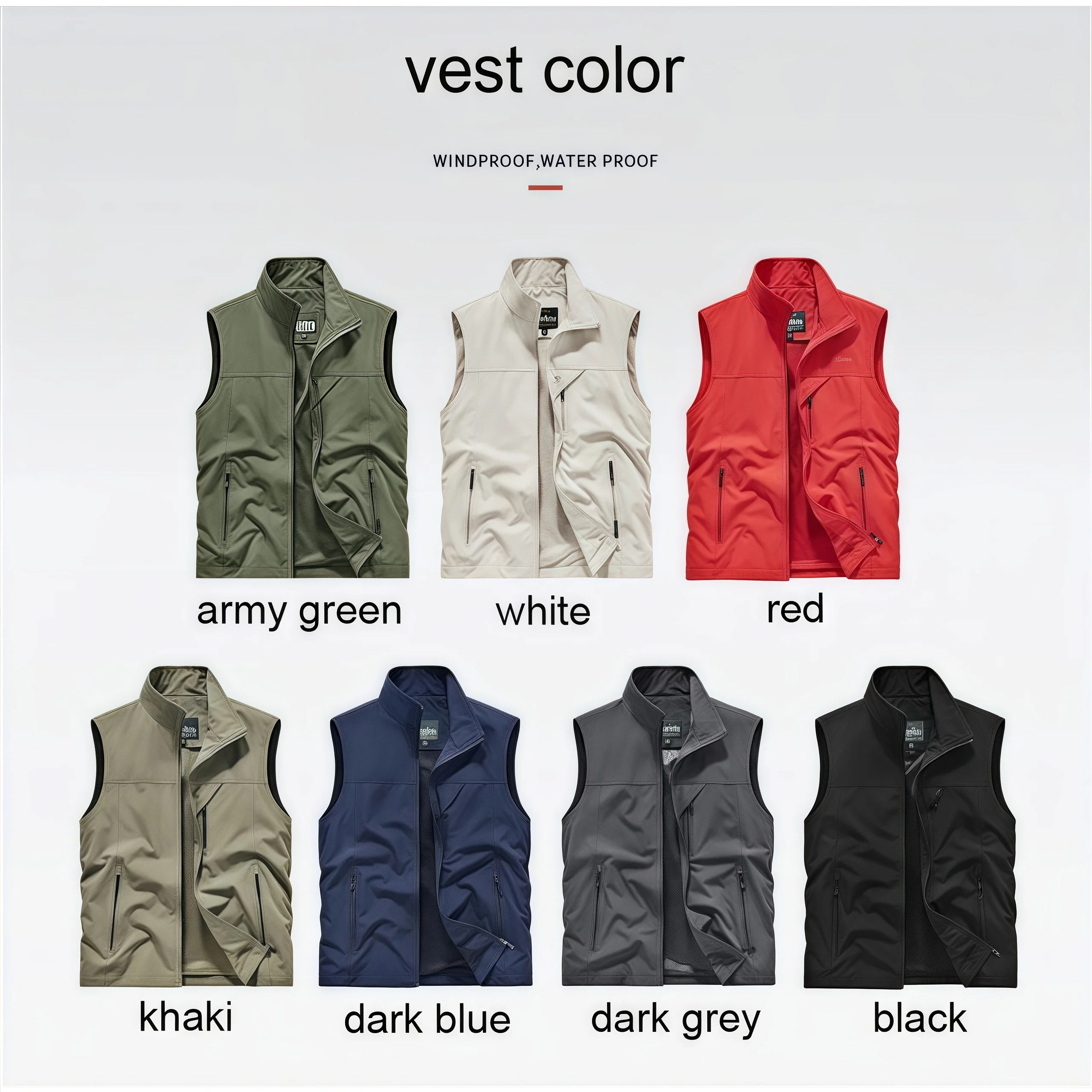 Trendy Fishing Vest Multi-Pocket Vest High-End Custom Text Logo Printed Brand Work and Leisure All-Match