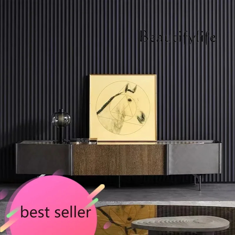

NEW BJ Italian Light Luxury TV Cabinet Living Room High-end Villa Luxury Post-modern Minimalist Audio And Video Rock Slab