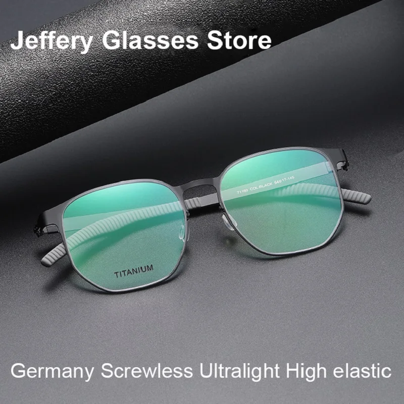 

Germany Pure Titanium Glasses Frame For Men Women Big Frame Polygon Ultralight Myopia Prescription Eyewear Antislip Eyeglasses