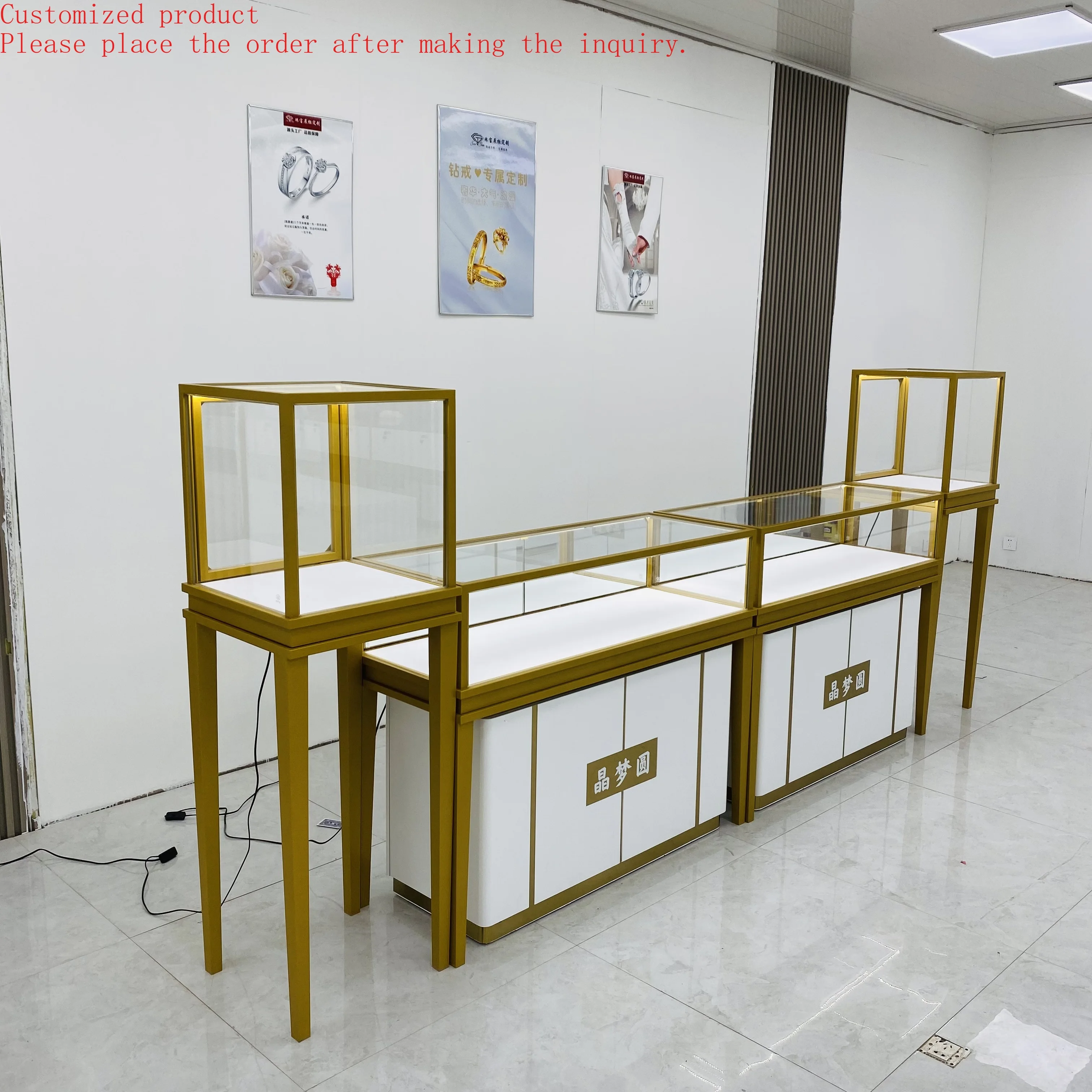 

Custom.Jewelry Display Cabinet Counter,watch and Glasses case Jade case Glass Display Cabinet Silver Jewelry Display Cabinet