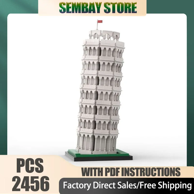 

Modular City Building Moc Building Bricks Modular Leaning Tower of Pisa Technology Blocks Christmas DIY Toy Construction Gifts