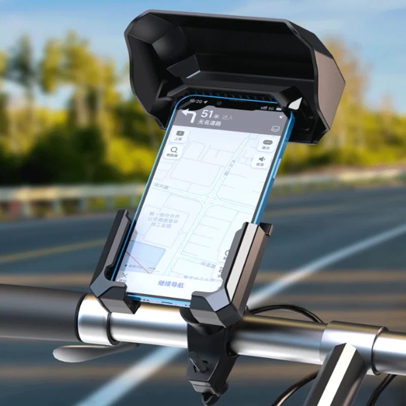 Phone Holder With Shading Anti-Shake Function Electric Vehicle Mountain Bike Motorcycle Fixed Mobile Phone Navigation Holder