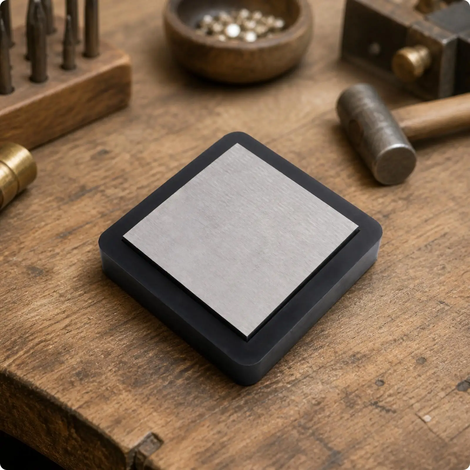 Jewelry Anvil Pad for Ring Making Tool Steel Rubber Surface for Controlled Hammering Forming Metalsmithing Workstation Accessory