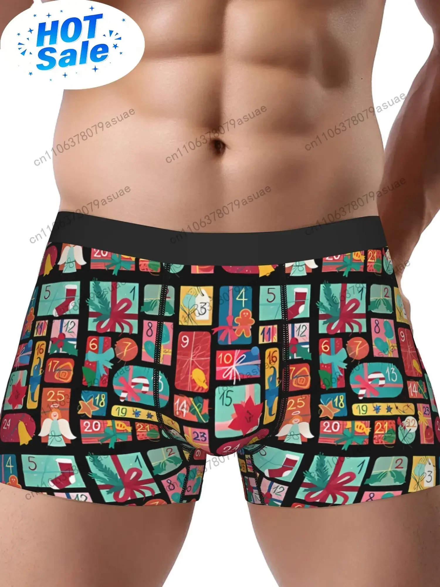 25 Days of Christmas Gifts Advent Calendar Numbers One to Twenty Five Pack Underwear Polyester Briefs Underpants