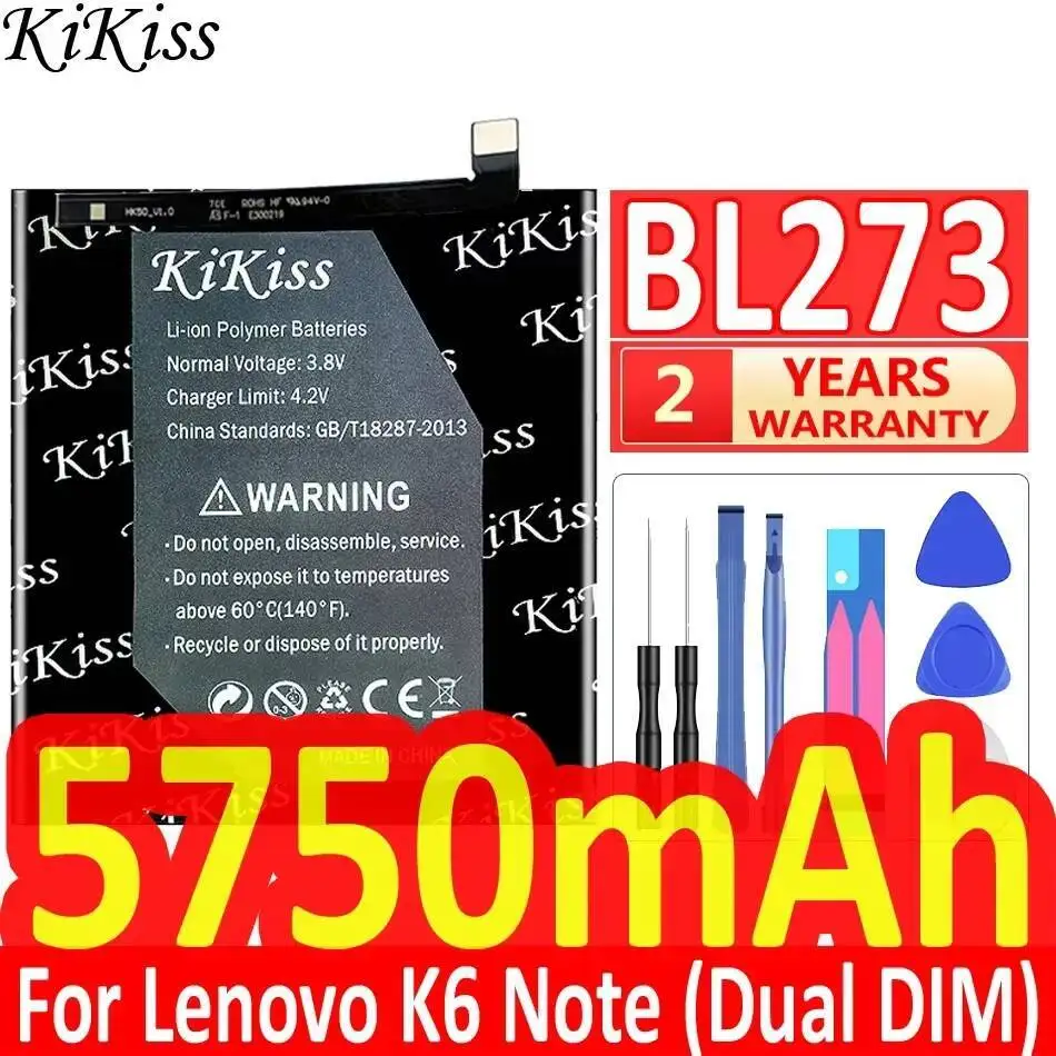 

BL273 Аккумулятор мобильного телефона для Lenovo K6 Note Dual Dim 5750 мАч, высокая совместимость