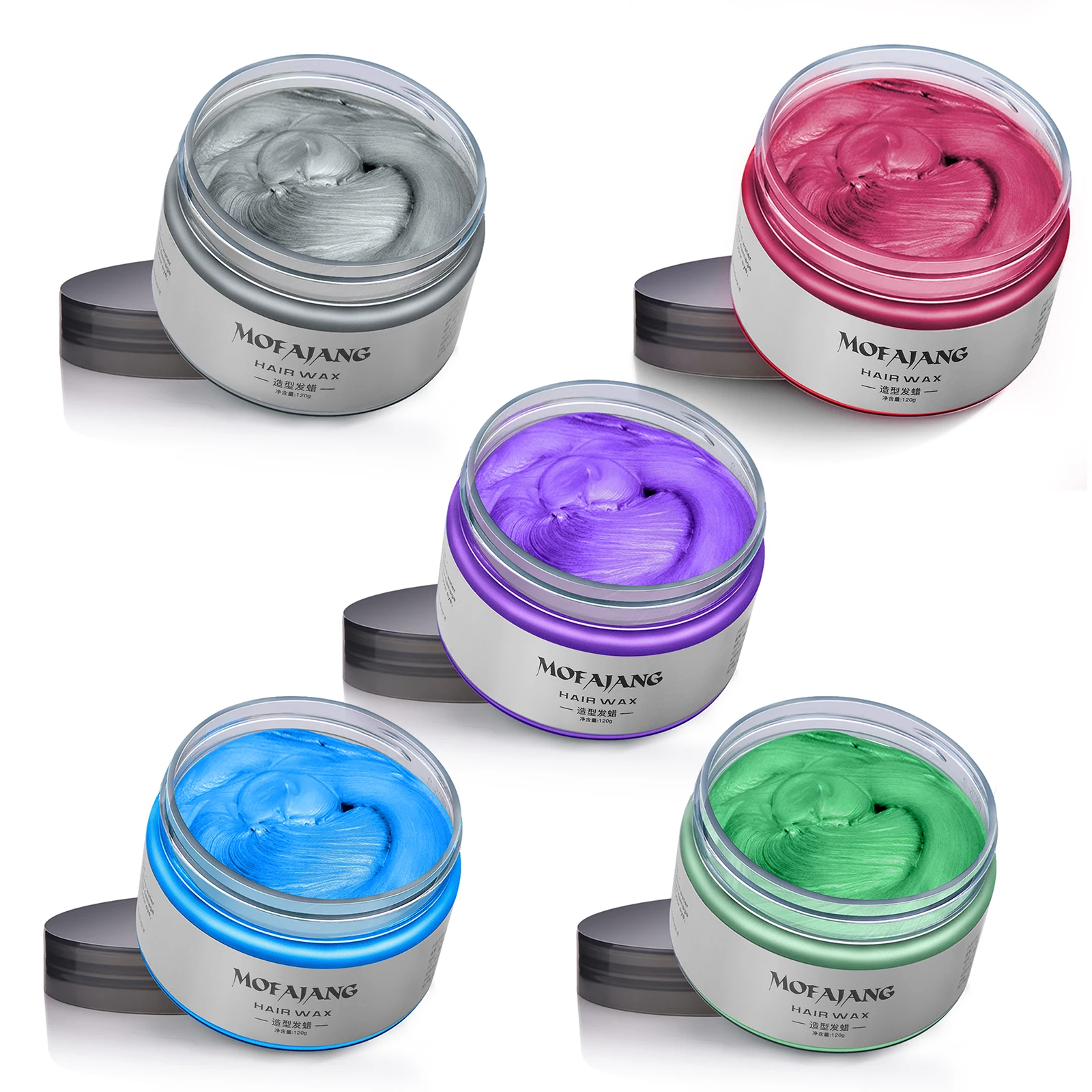 120ML Disposable Dyeing Temporary Hair Color Wax Instant Hair Dye Natural Matte Hair Coloring DIY Hairstyle for Cosplay Party