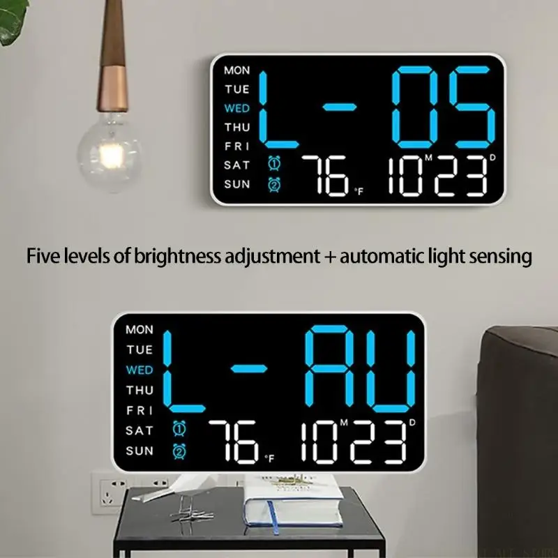 J0MA Thin Electronic Digital Clock With Date Temperature Week Including 10 Useful Features For Office And Home Use