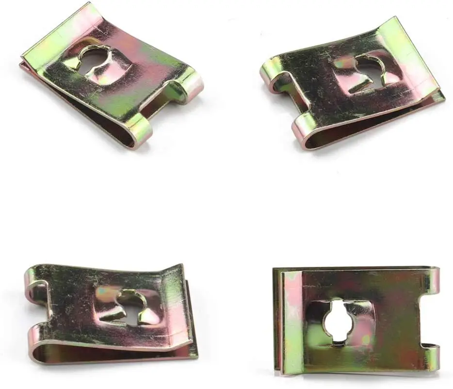 120 Stück Stahl-Clipmuttern/Blattfeder-U-Muttern, Sortiment an Schnellbefestigern – ideal für die Montage von Verkleidungsteilen an Autos und Motorrädern. – Detail 5