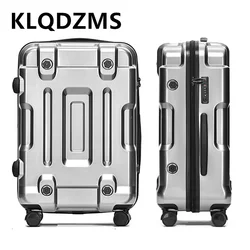 KLQDZMS-Valise de cabine avec cadre en aluminium pour homme, valise d'embarquement, valise à roulettes, grande capacité, 20 