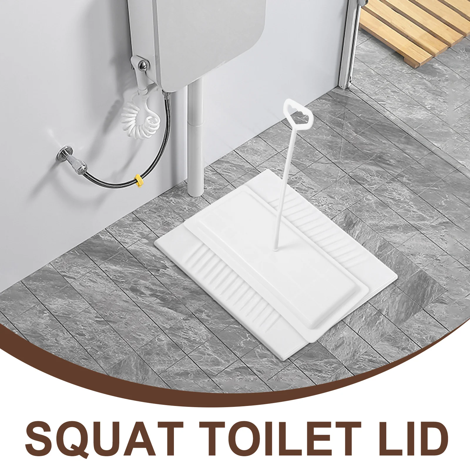 

Squat Toilet Lid ABS Thick Durable Stable Non-Slip Squatting Toilet Cover Pan Cover Bathroom Accessory Squat Pan Lid