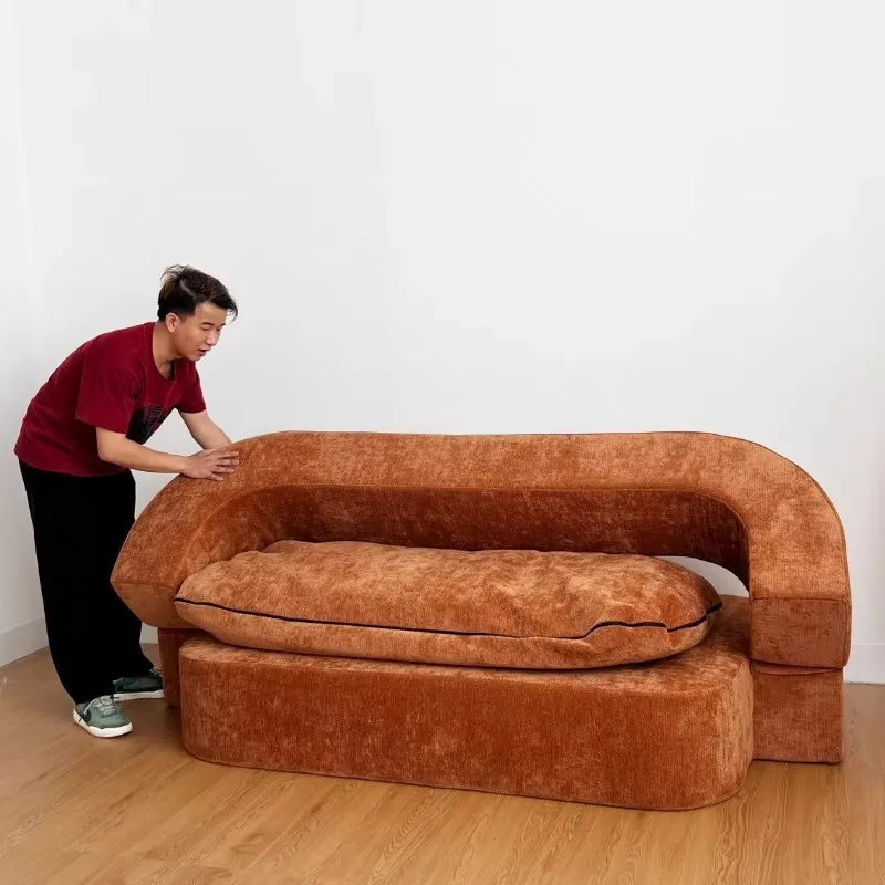 Armrest European Living Room Sofas Brown Filler Recliner Compressed Sofa Bed Vacuum Package Divano Moderno Home Furniture