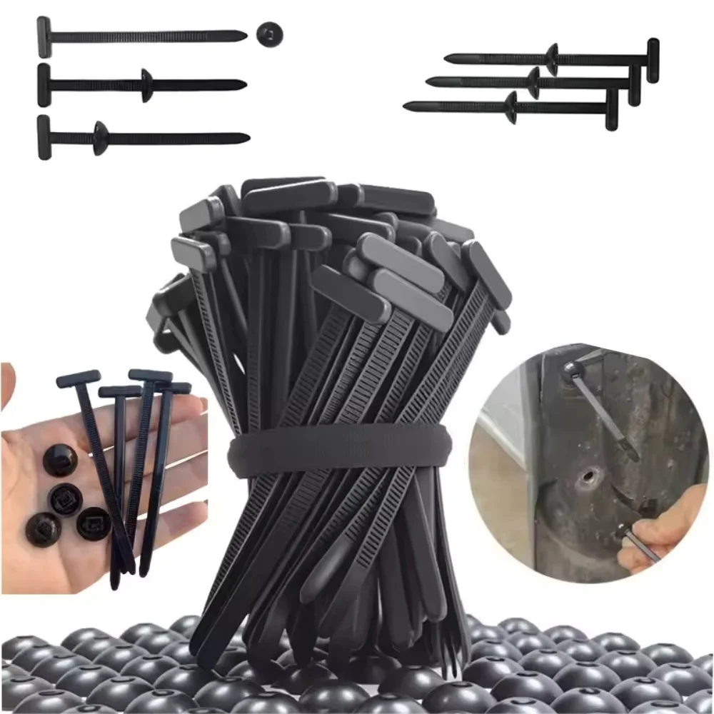 

50 шт. нейлоновая универсальная пряжка для кабельных стяжек-прочный держатель стяжек на молнии с дизайном штифта и кнопки, кабельные стяжки, крепежные детали для кузова автомобиля