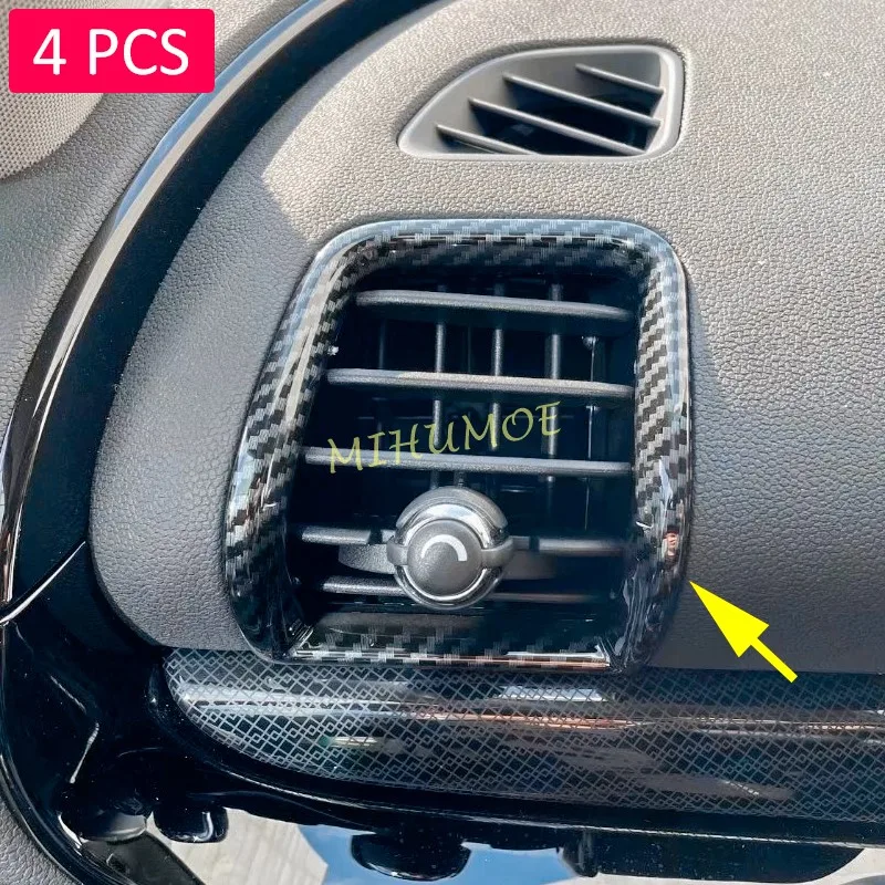 Image of Für 2016-2024 Mini Clubman F54 Carbonfaser Auto-Innenraum Mittelkonsole Seiten-Mittellüftungsabdeckung Zierleisten