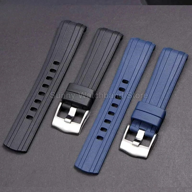 جودة العلامة التجارية 20 مللي متر لينة المطاط حزام ساعة سيليكون مشبك طحن حزام رملي خاص لحزام أوميغا لشعارات ساماستر 300 #1