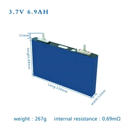 Rechargeable Li Ion Battery Catl High Discharge Rate 16PCS 3.7V 6.9ah rate 50C  NCM lithium LTO battery cell for car audio