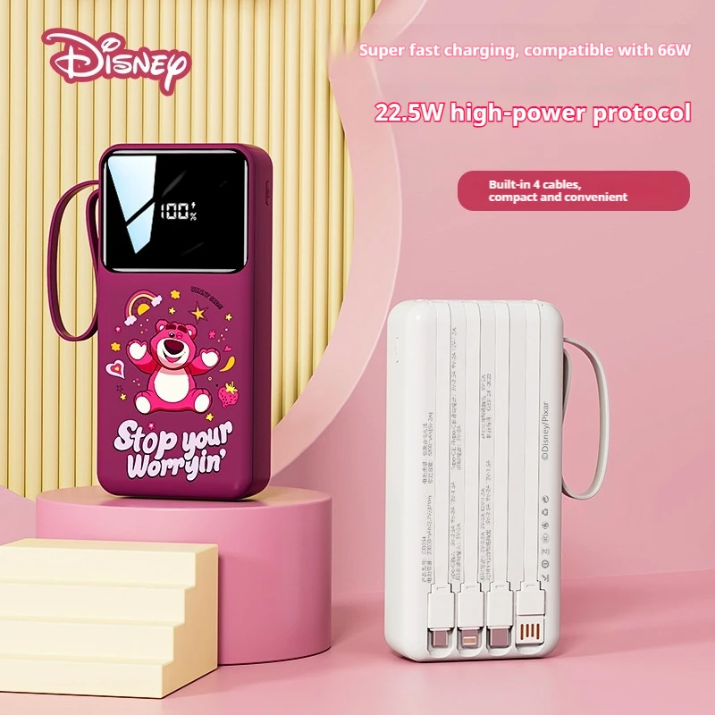 بنك طاقة ديزني بسعة كبيرة 20000 مللي أمبير في الساعة مع شحن سريع ثنائي الاتجاه وكابل مدمج وبنك طاقة متنقل محمول مدمج #3