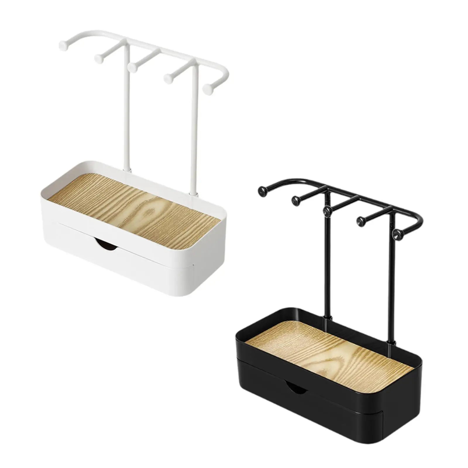 Hanging Jewelry Stand, Organizer with Tray, Jewelry Tower, Shelf for Watches