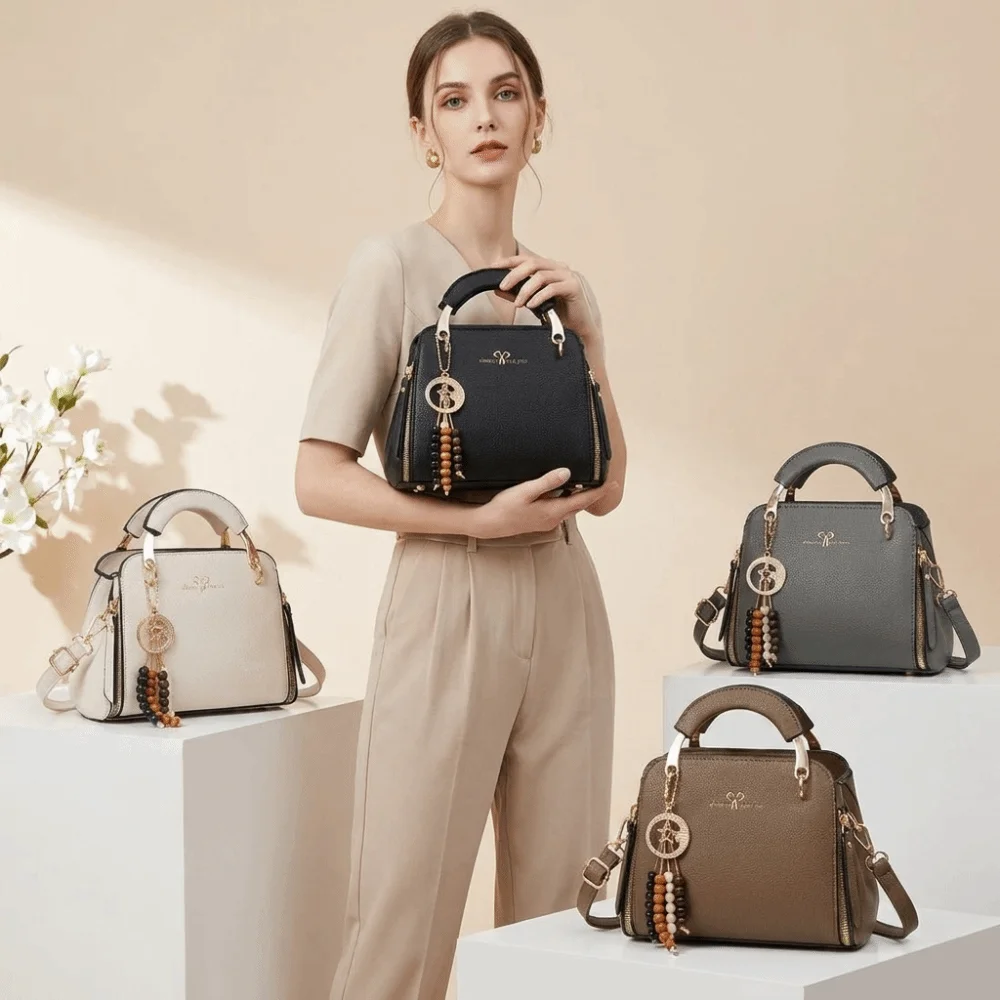 New PU Leather Handbags Multi-Compartment High-end Ladies Handbag Large Capacity Structured Shoulder Crossbody Bag Gift