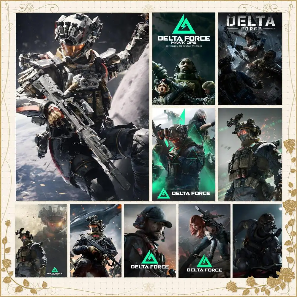 Game Military D-Delta Force Poster Wall Art Bedroom Living Room Dorm Bar Cafe Gym Studio Home Decor Gifts