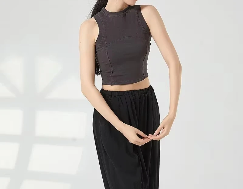 Dance sleeveless neck vest modern ballet slim temperament practice clothes wear classical dance