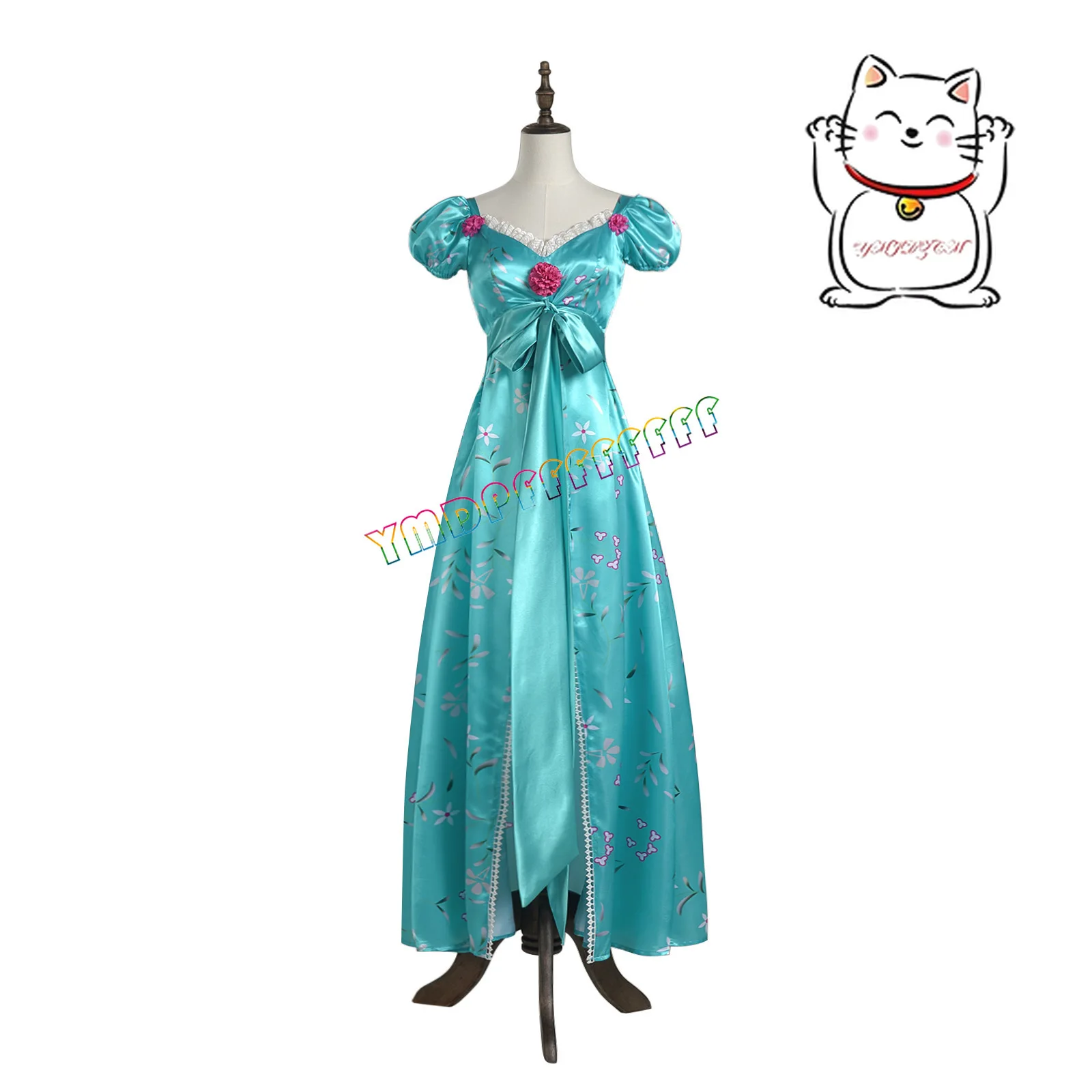 Anime Giselle cosplay vestido princesa noble verde elegante lazo floral nuevo estilo