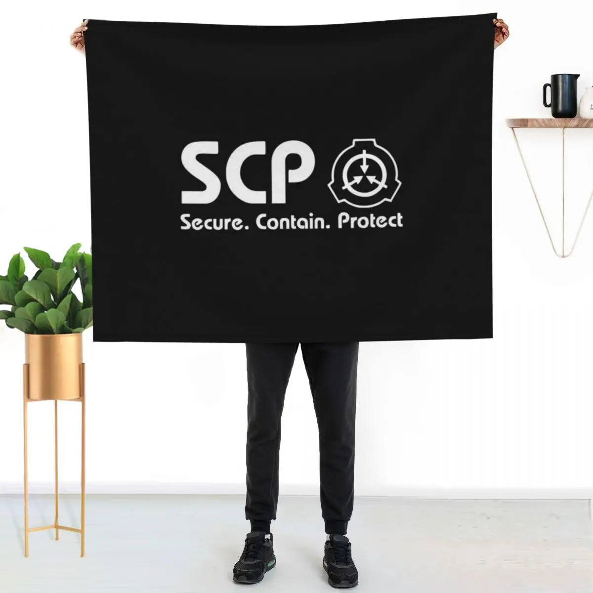 

Scp Foundation logo Throw Blanket Fluffy Cozy Throw Blanket for Home Decor