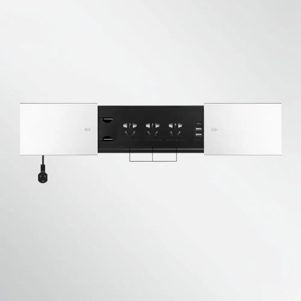 For For Guweichi Recessed Desk Power Strip Sliding Cover Office Charging Station Wireless Dock Multimedia Port Outlet