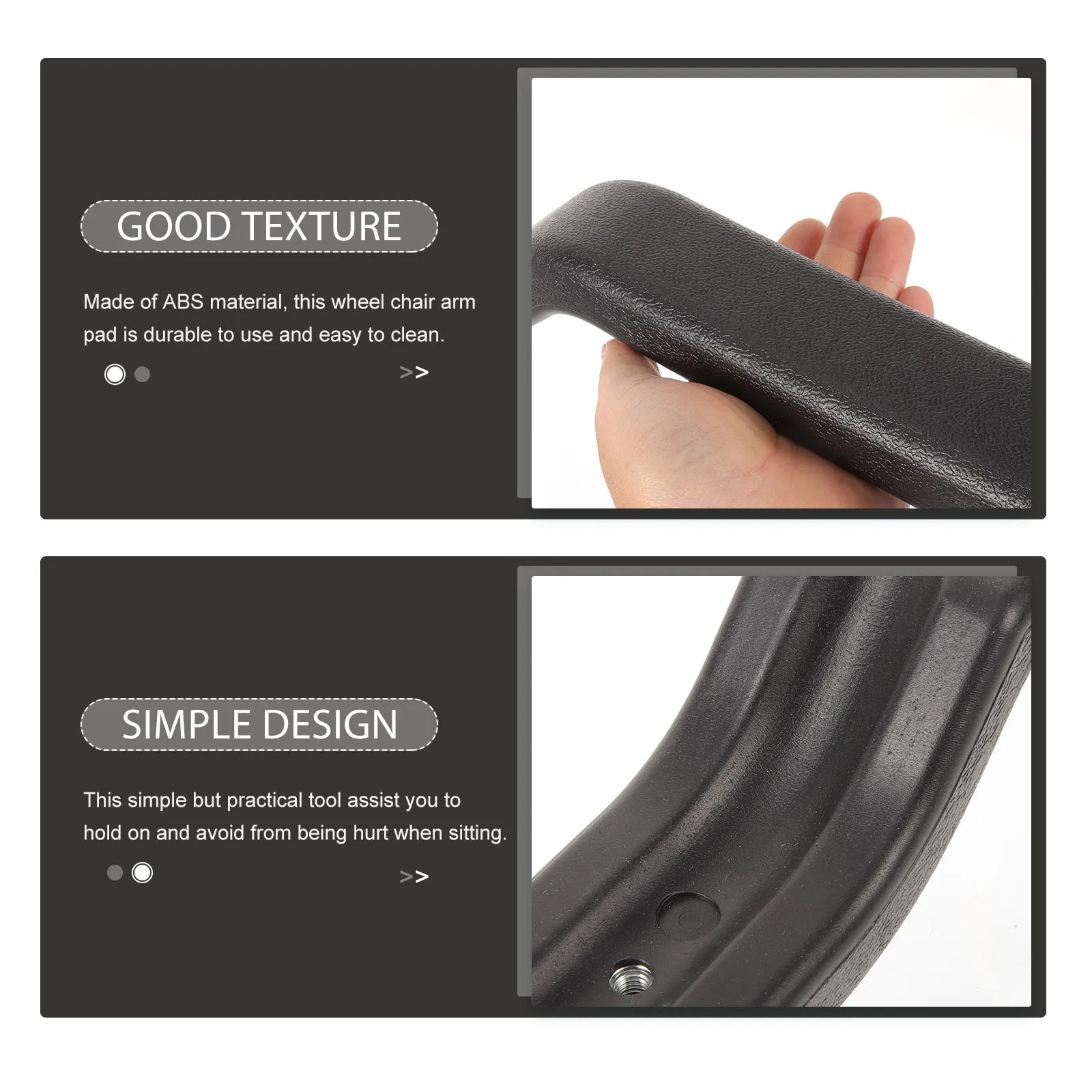 

2pcs Wheelchair Armrest Accessories ABS Plastic Replacement Parts for Wheelchairs Office Chairs Arm Pads Rest Cushions
