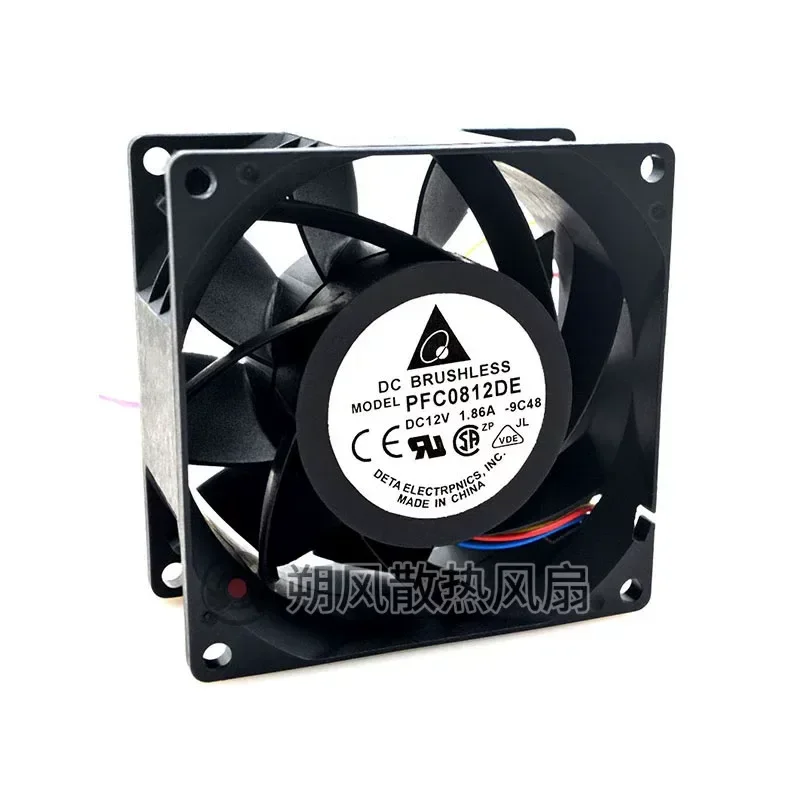 for Original Delta PFC0812DE 8038 12V 1.86A 8CM PWM Temperature Control Speed Regulation High Performance Cooling Fan