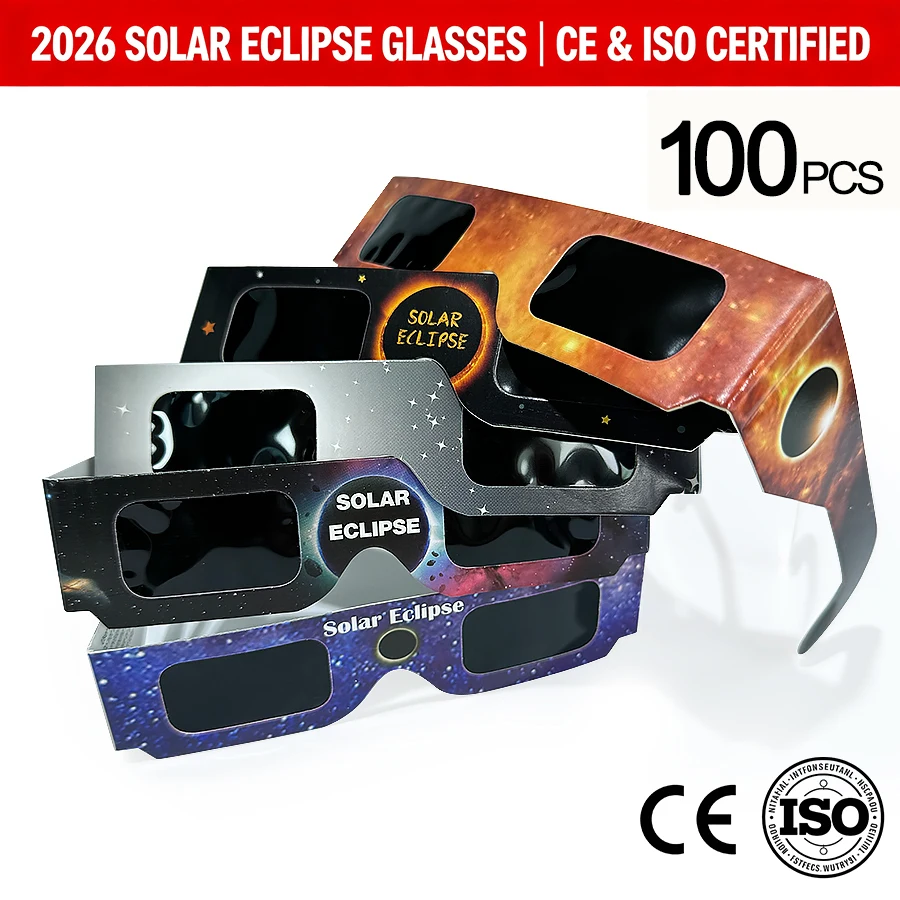 Solar Eclipse Glasses 100 Pack ISO 12312-2 CE Certified Safe Sun Viewing Eye Protection for Spain