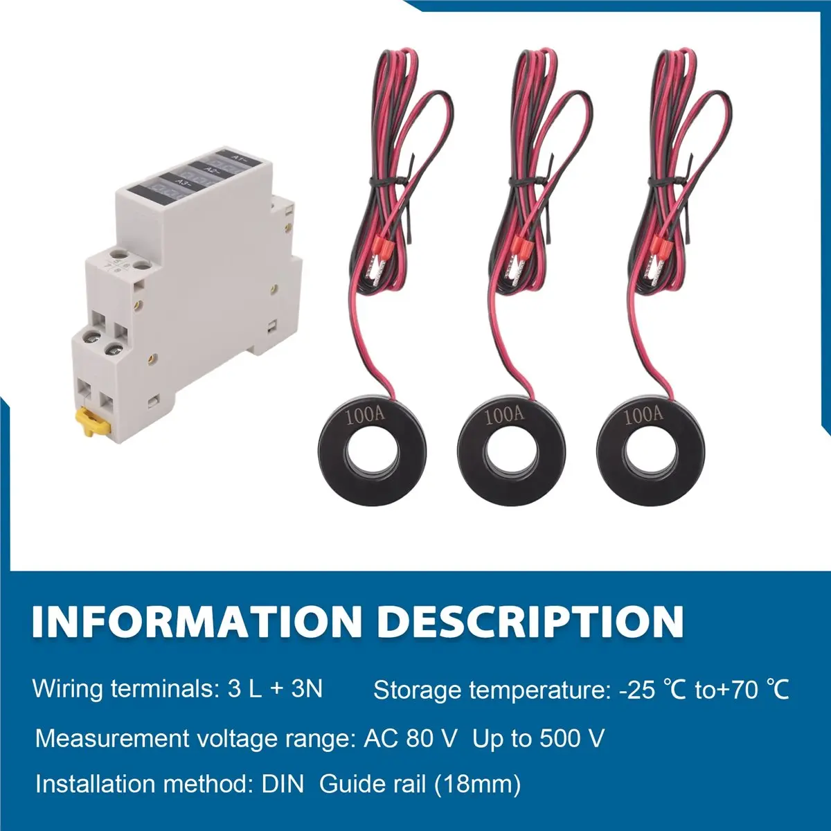 Need Din Rail Mount 3 Phase Ampere Meter Mini Modular Current Meter Gauge Indicator LED Digital Display Detector Ammeter