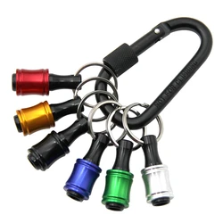 6pc Color Keychain Quick Change Extension Rod 1/4 Hexagonal Handle Screwdriver Head Quick Release Sleeve Conversion Rod Tool Set
