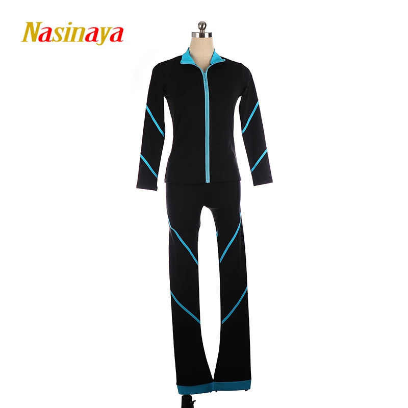 

Комплект для соревнований по фигурному катанию для художественной гимнастики, куртка и брюки, женский танцевальный комплект для выступлений, цветная молния