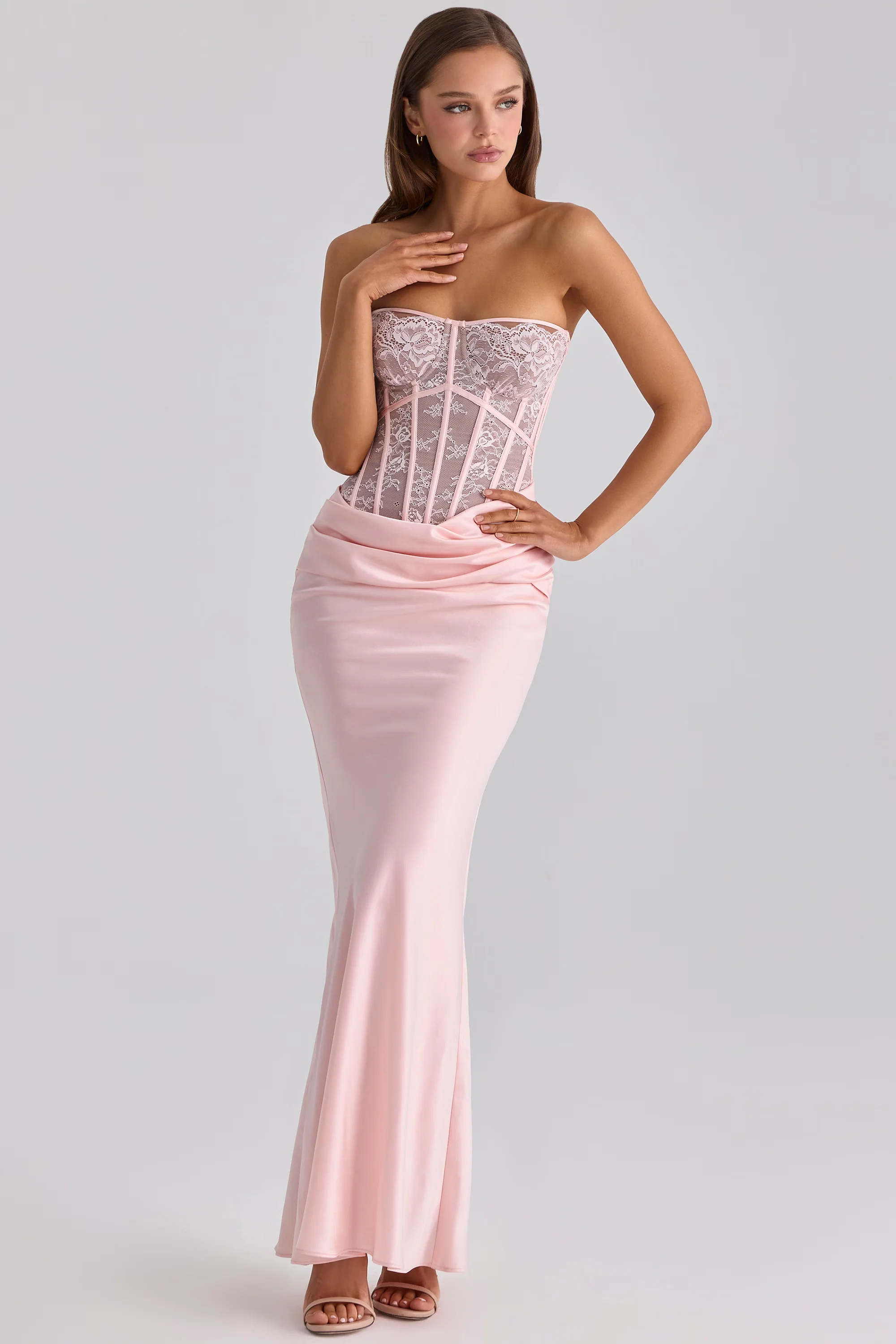 

Modern Pink Sweetheart Off-shoulder Mermaid Evening Dress Customized Lace Corset Draped Bodycon Cocktail Prom Party Vestidos