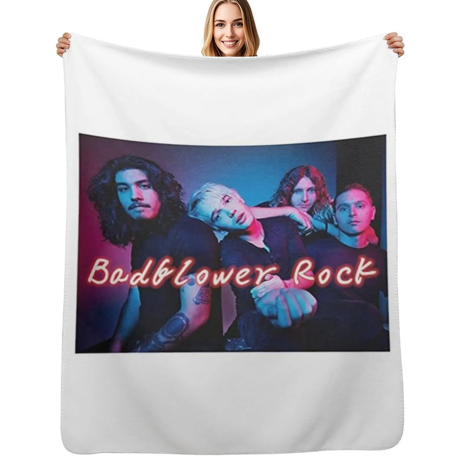 EUBCS Men Badflower Rock Band Ultra Soft Printing with Short Shirt Throw Blanket Plaid Beach Luxury Designer Blankets