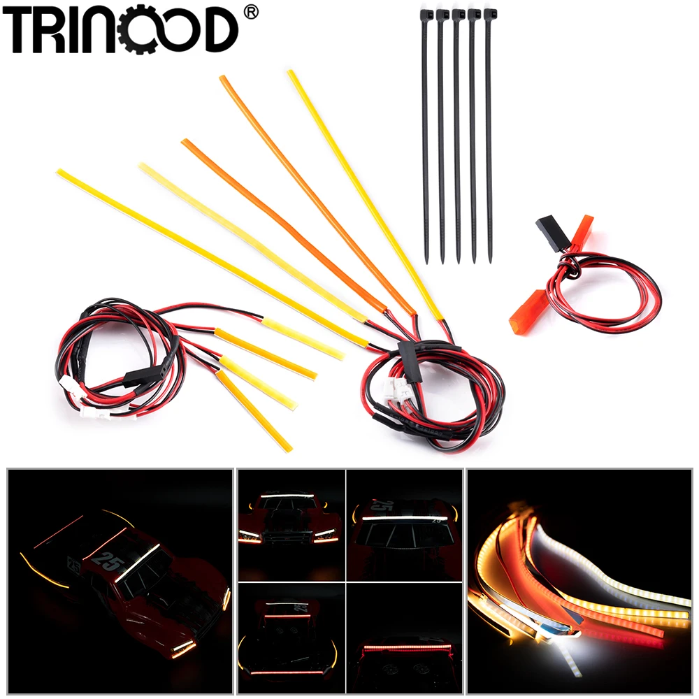 

TRINOOD Full Car LED Light Strip Spotlight Headlights Taillights for 1/16 T-raxxas Slash Buggy Upgrade Parts