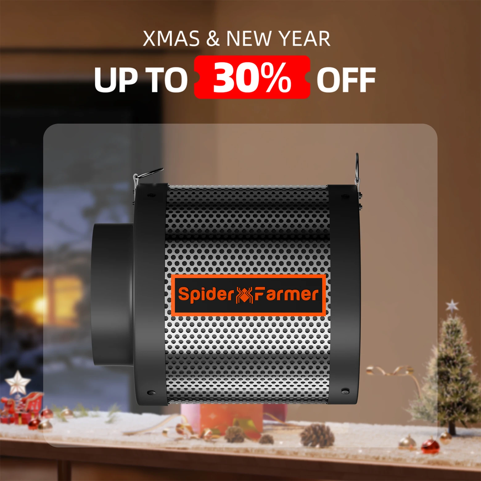 Spider Farmer 4"/6" Air Carbon Filter Odor Scrubber for Inline Fan Grow Tent Hydroponics Odor Control