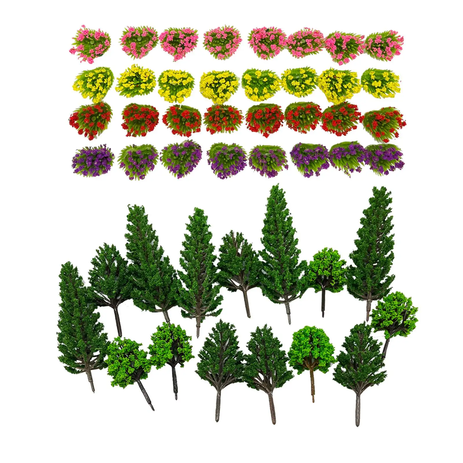 47Pcs 1:100 Scale Mixed Model Tree, Mixed Miniature Trees Model for DIY Crafts