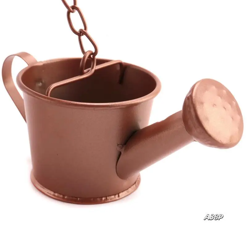 

2X Steel Leaf Rain Chain, Garden Gift For Mom, Gutters, Rain Catcher For Downspout With Adapter, Thick Flower Cups A