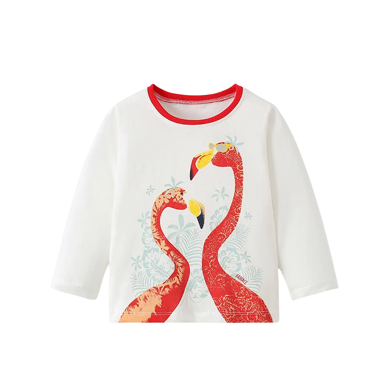 Camisetas con estampado de unicornio para niña, ropa de manga larga para bebé, blusa de otoño y primavera, 2-7T