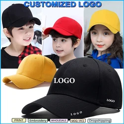 Custom Logo Kids Adjustable Baseball Cap Boys Girls Casual Hip Hop Kids Dad Caps Sunshade Snapback Dad Hat for School Sports